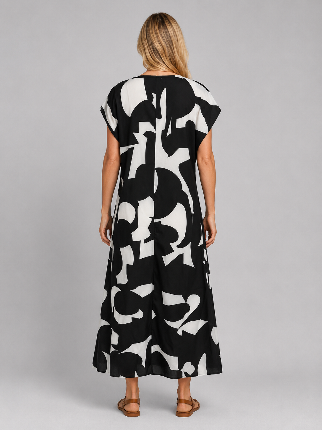 Viviana | Women's Abstract Maxi Dress | V Neck Vacation Dress-Women Dress-Pick NewYork
