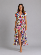 Viviana | Women's Wrap Maxi Dress | Tie Waist Front Slit-Women Dress-Pick NewYork