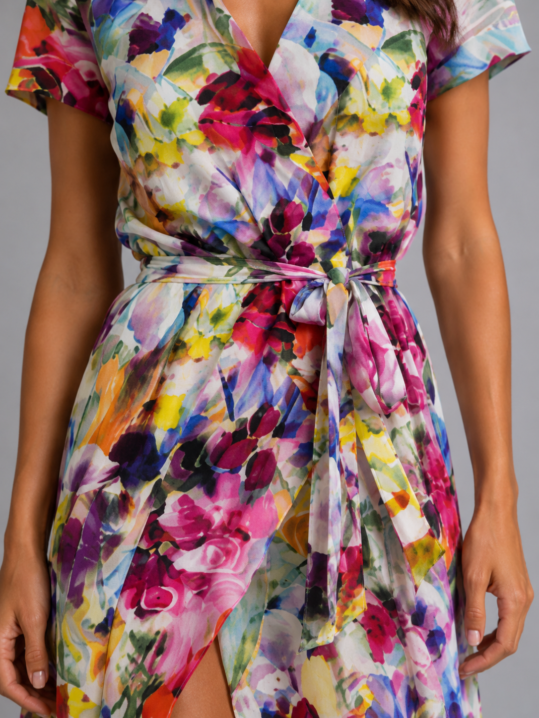 Viviana | Women's Wrap Maxi Dress | Tie Waist Front Slit-Women Dress-Pick NewYork