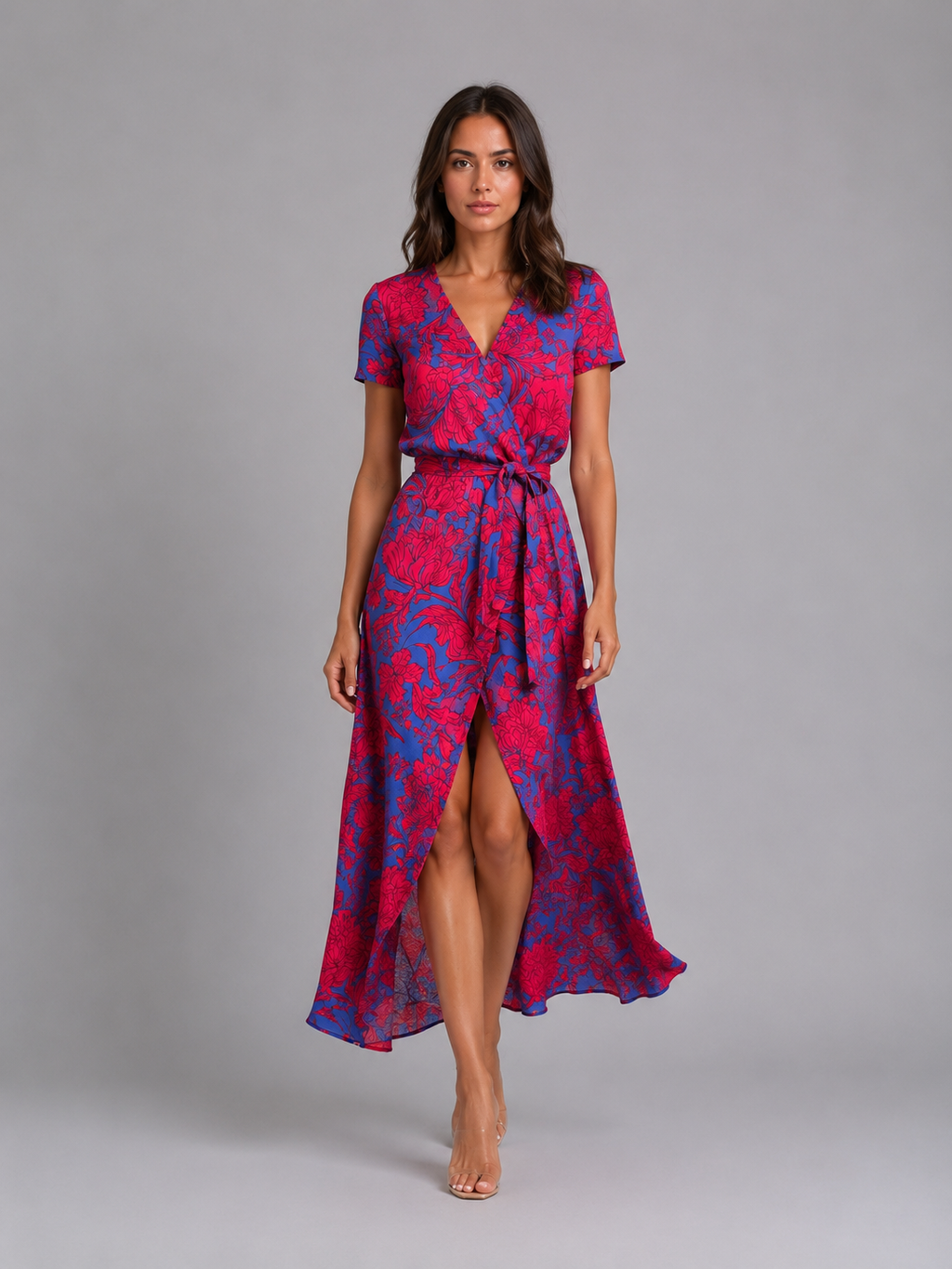 Viviana | Women's Wrap Maxi Dress | Tie Waist Front Slit-Women Dress-Pick NewYork