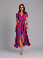 Viviana | Women's Wrap Maxi Dress | Tie Waist Front Slit-Women Dress-Pick NewYork