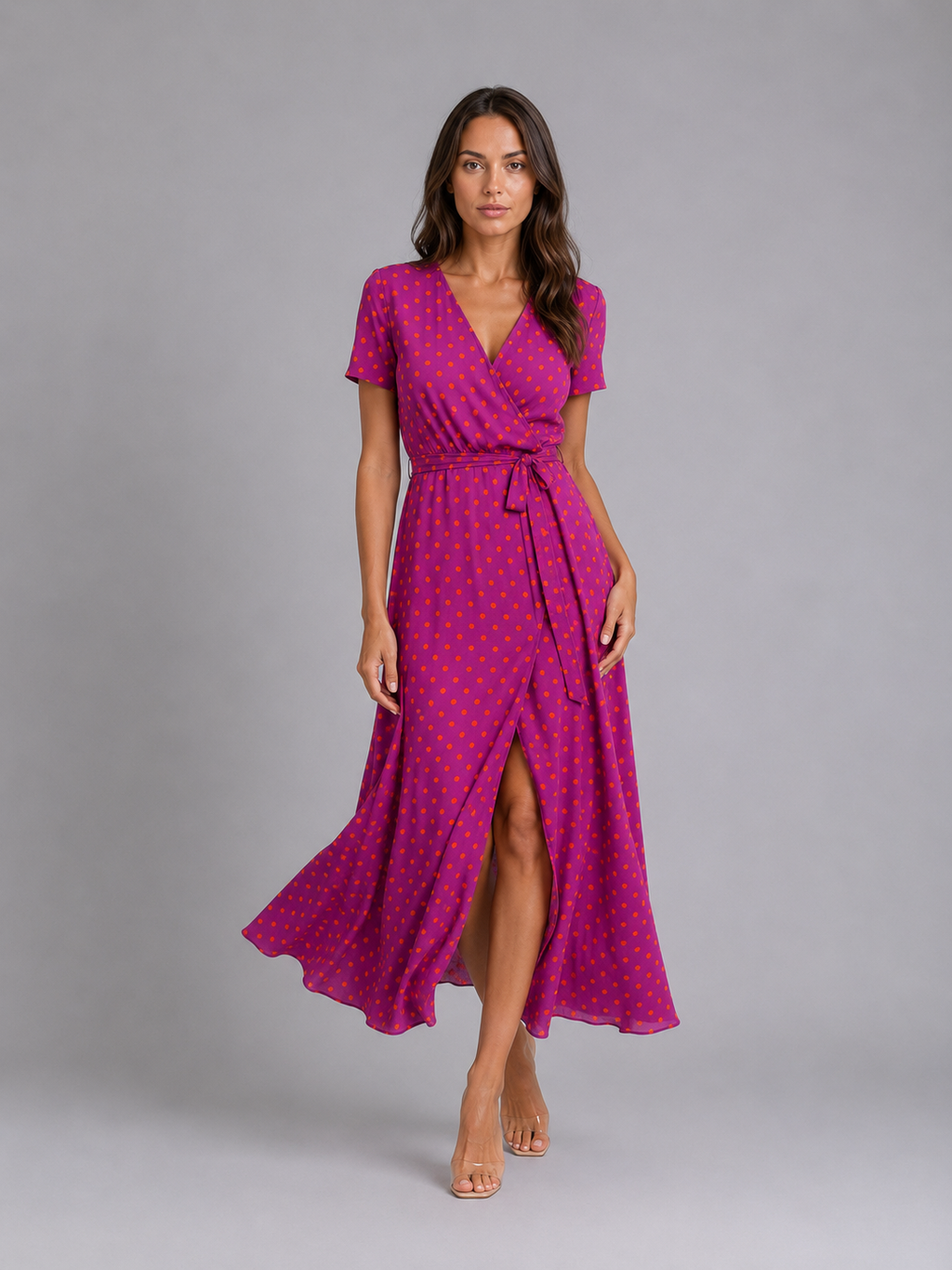 Viviana | Women's Wrap Maxi Dress | Tie Waist Front Slit-Women Dress-Pick NewYork