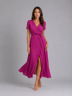 Viviana | Women's Wrap Maxi Dress | Tie Waist Front Slit-Women Dress-Pick NewYork