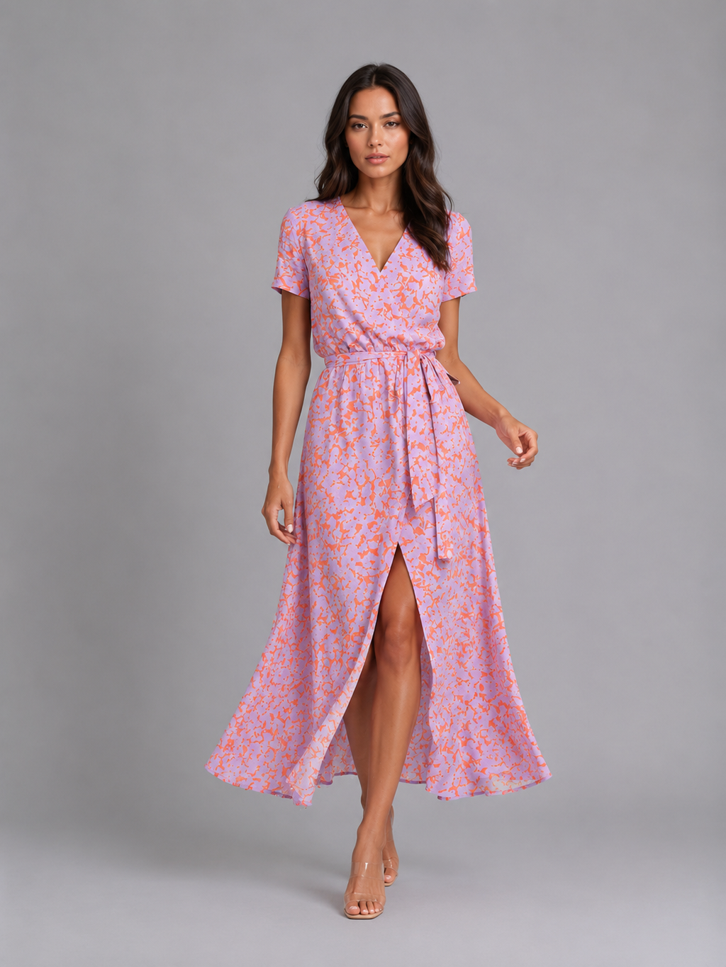 Viviana | Women's Wrap Maxi Dress | Tie Waist Front Slit-Women Dress-Pick NewYork