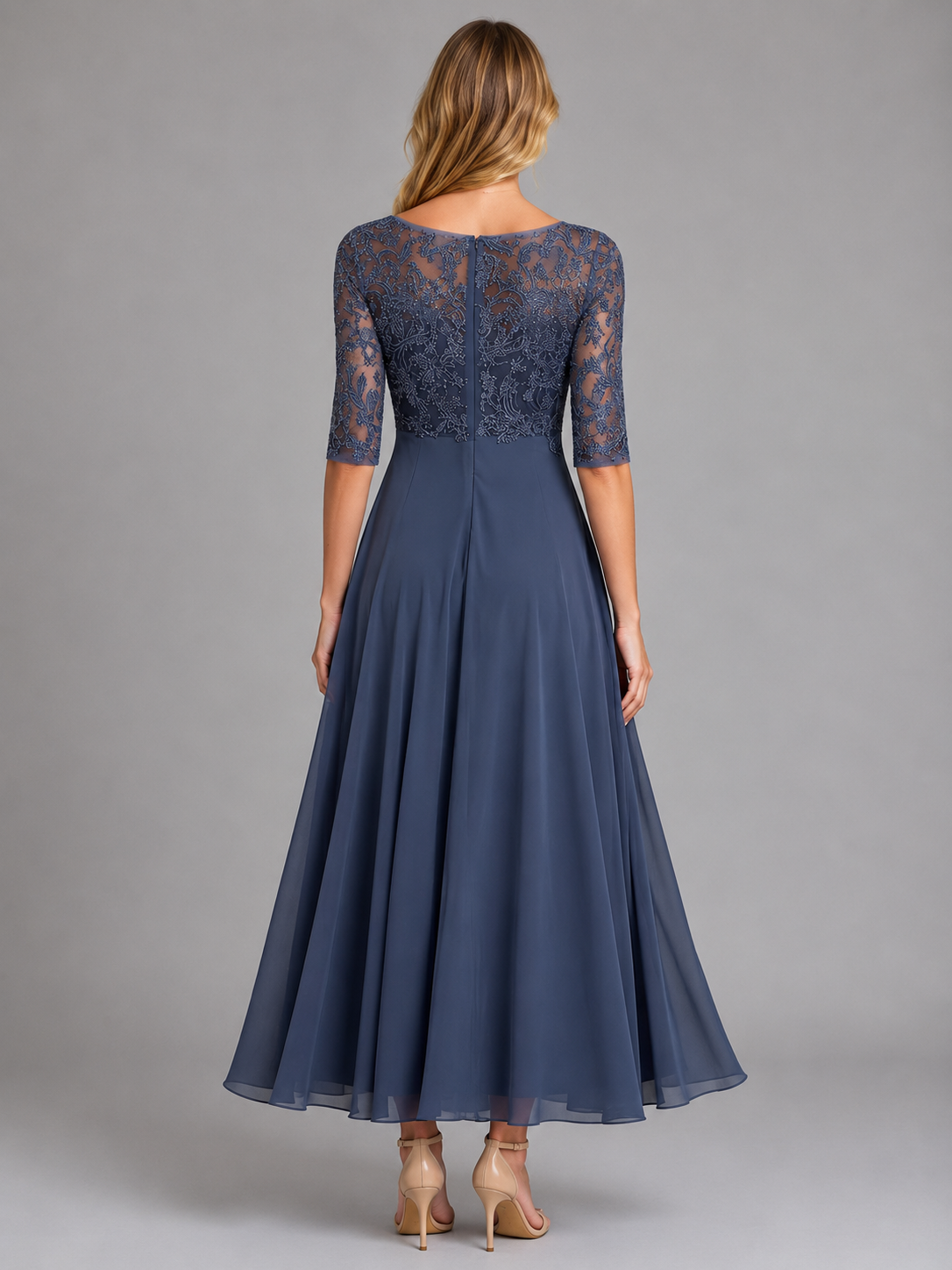 Vivienne | Women's Lace Maxi Dress | Chiffon Wedding Guest Dress-Women Dress-Pick NewYork