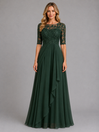 Vivienne | Women's Lace Maxi Dress | Chiffon Wedding Guest Dress-Women Dress-Pick NewYork
