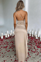 Vivienne | Women’s One Shoulder Maxi Dress | High Slit Wedding Guest-Women Dress-Pick NewYork