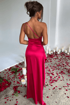 Vivienne | Women’s One Shoulder Maxi Dress | High Slit Wedding Guest-Women Dress-Pick NewYork
