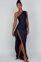 Vivienne | Women’s One Shoulder Maxi Dress | High Slit Wedding Guest-Women Dress-Pick NewYork