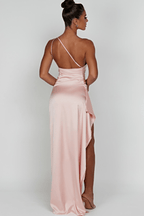 Vivienne | Women’s One Shoulder Maxi Dress | High Slit Wedding Guest-Women Dress-Pick NewYork