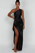 Vivienne | Women’s One Shoulder Maxi Dress | High Slit Wedding Guest-Women Dress-Pick NewYork