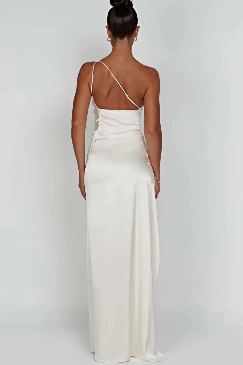 Vivienne | Women’s One Shoulder Maxi Dress | High Slit Wedding Guest-Women Dress-Pick NewYork