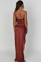 Vivienne | Women’s One Shoulder Maxi Dress | High Slit Wedding Guest-Women Dress-Pick NewYork