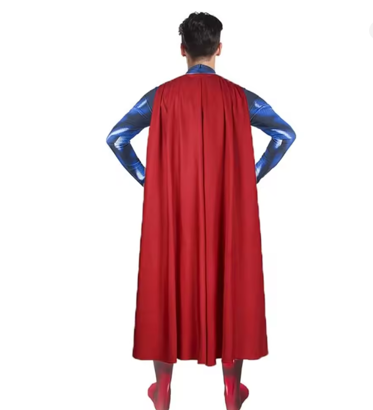 Wesley | Adult Hero Costume Jumpsuit | Printed Bodysuit Optional Cape Fancy Dress Wear-Costume Set-Pick NewYork