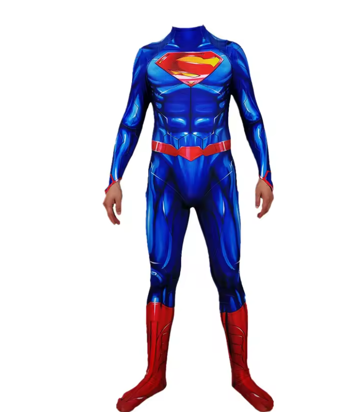 Wesley | Adult Hero Costume Jumpsuit | Printed Bodysuit Optional Cape Fancy Dress Wear-Costume Set-Pick NewYork
