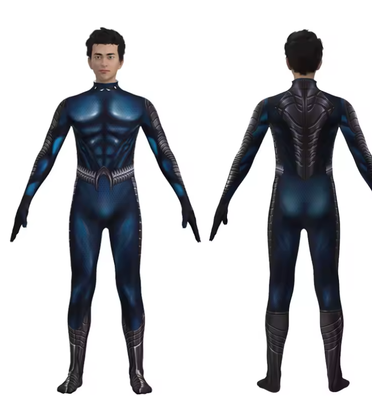 Wesley | Adult Hero Costume Jumpsuit | Printed Bodysuit Optional Cape Fancy Dress Wear-Costume Set-Pick NewYork