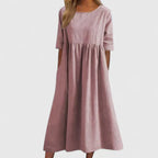 Willow | Women’s Smock Midi Dress | Round Neck Half Sleeve-Women Dress-Pick NewYork