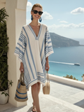 Willow | Women’s Striped Kaftan Dress | V Neck Beach Holiday Wear-Women Dress-Pick NewYork