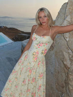 Emily | Women's Floral Midi Dress | Strappy Wedding Guest-Women Dress-Pick NewYork