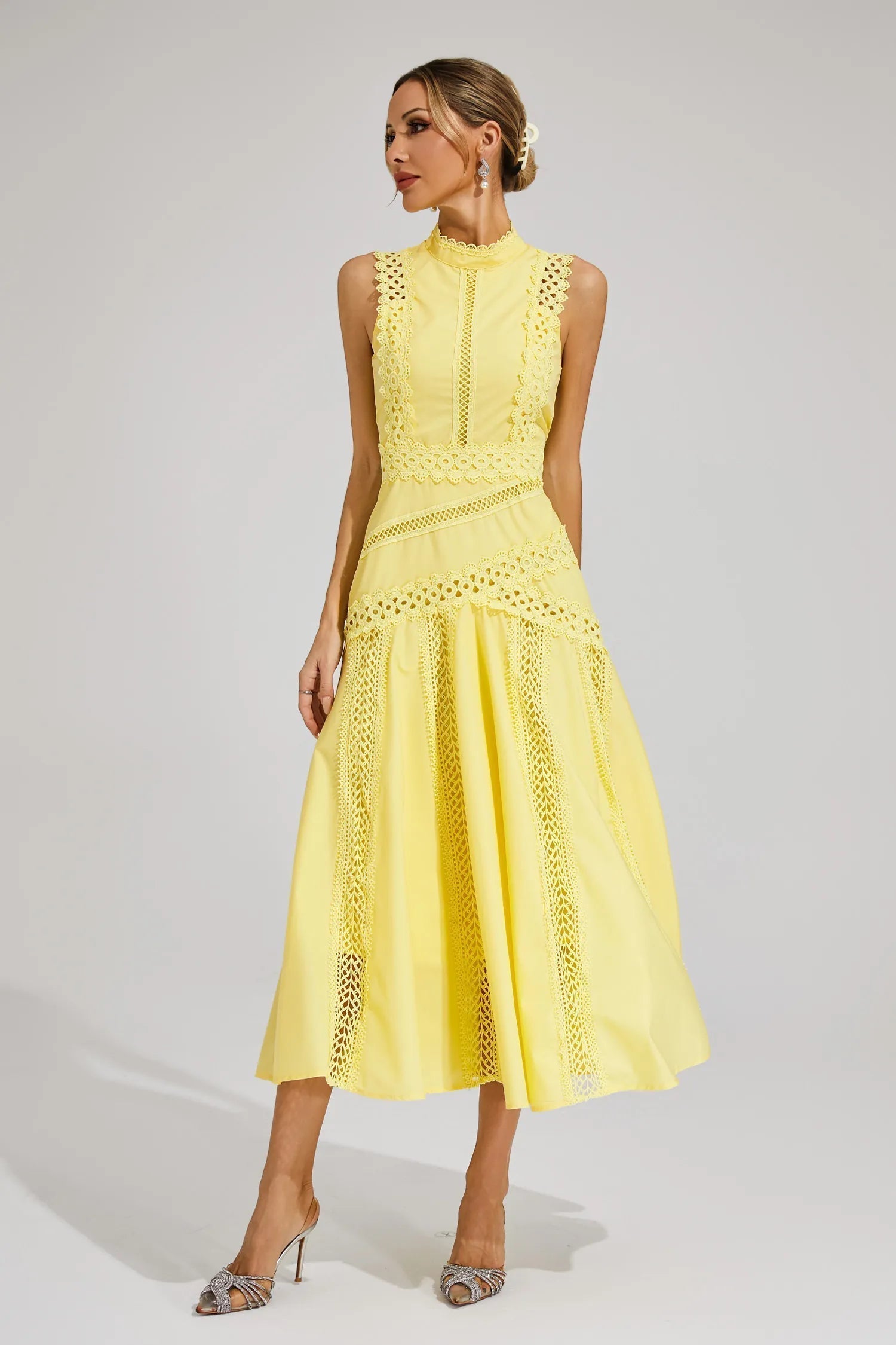 Amelia | Women's Lace Midi Dress | Sleeveless Wedding Guest-Women Dress-Pick NewYork