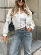 Scarlett | Women's Cropped Jacket | Button Front-Women Jacket-Pick NewYork