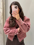 Mia | Women's Cropped Bomber Jacket | Zip Front-Women Jacket-Pick NewYork