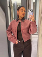 Mia | Women's Cropped Bomber Jacket | Zip Front-Women Jacket-Pick NewYork