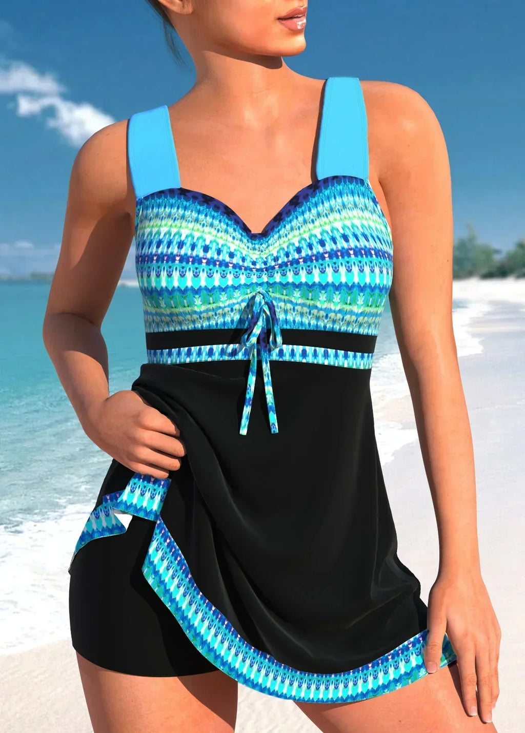 Bella | Women's Floral Swim Dress | Tummy Control Swimwear-Women Swimsuit-Pick NewYork