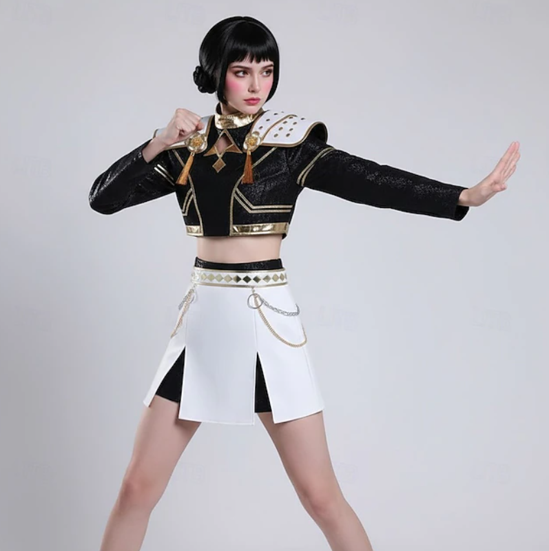 Zara | Women’s K-Pop Costume Set | Shoulder Panels Pleated Skirt-Women Costume Set-Pick NewYork