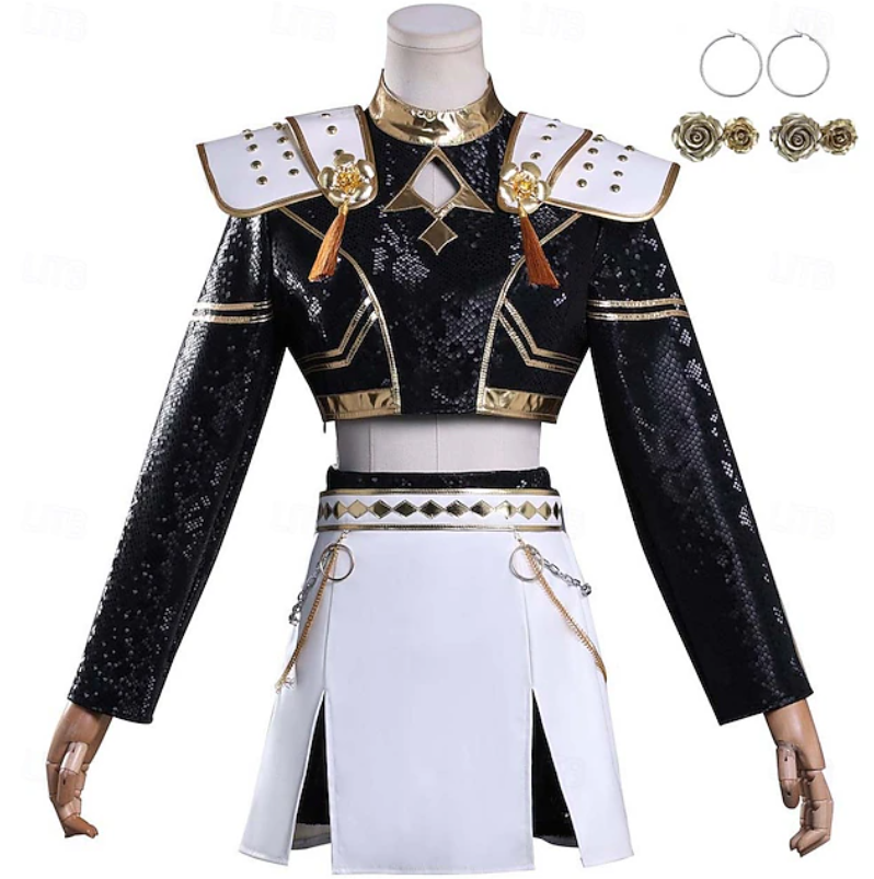 Zara | Women’s K-Pop Costume Set | Shoulder Panels Pleated Skirt-Women Costume Set-Pick NewYork