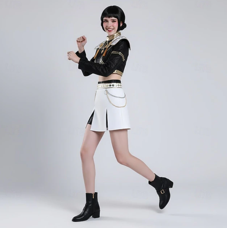 Zara | Women’s K-Pop Costume Set | Shoulder Panels Pleated Skirt-Women Costume Set-Pick NewYork