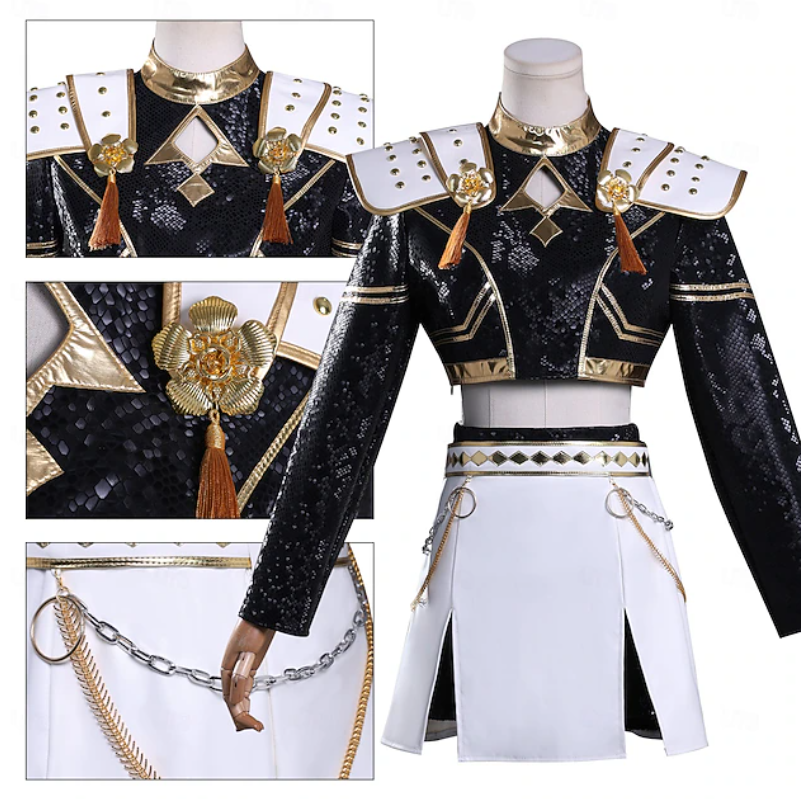 Zara | Women’s K-Pop Costume Set | Shoulder Panels Pleated Skirt-Women Costume Set-Pick NewYork